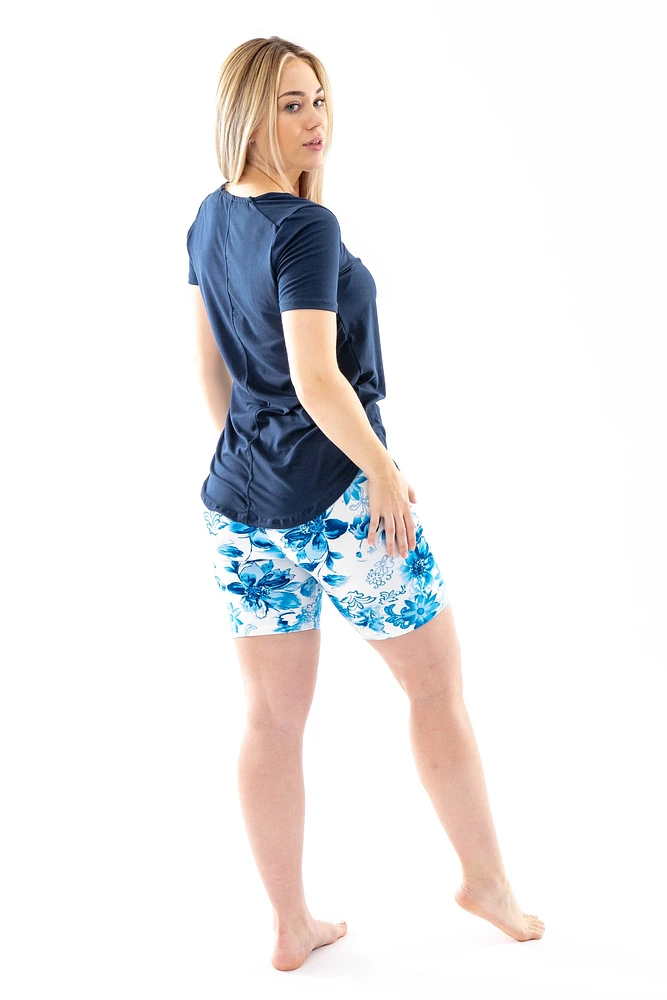 Blue Blossoms - Shorts