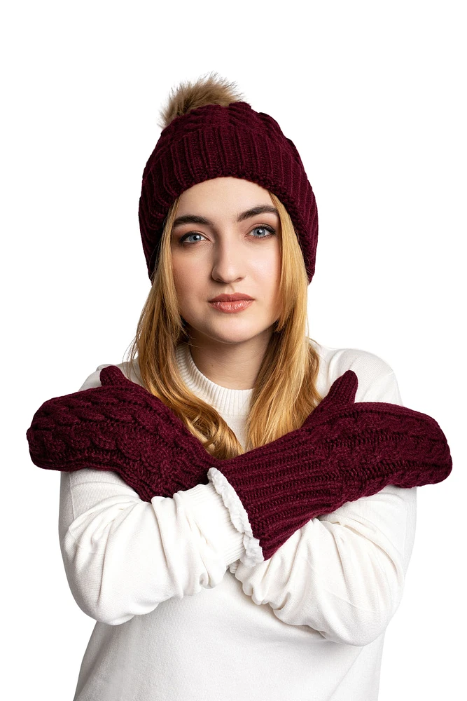 Burgundy - Cozy Lined Hat