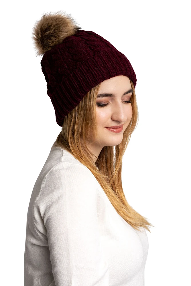 Burgundy - Cozy Lined Hat