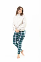 Green Checked - Cozy Lined Leggings