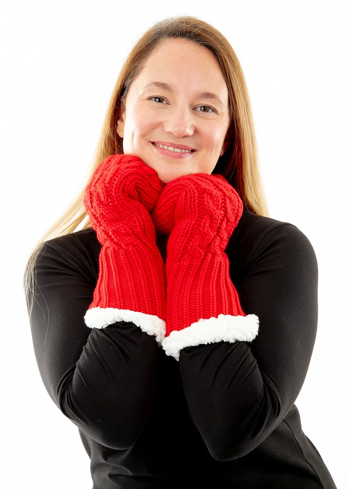 Red - Cozy Lined Mittens