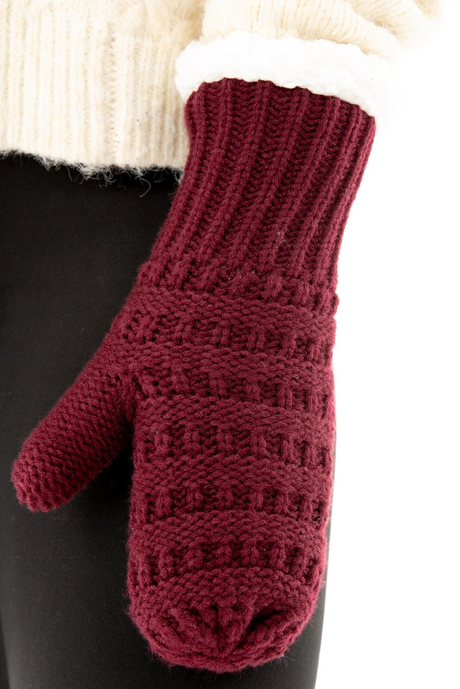 Dark Cherry - Cozy Lined Mittens