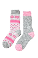 Grey & Pink Marbled - Thermal Socks