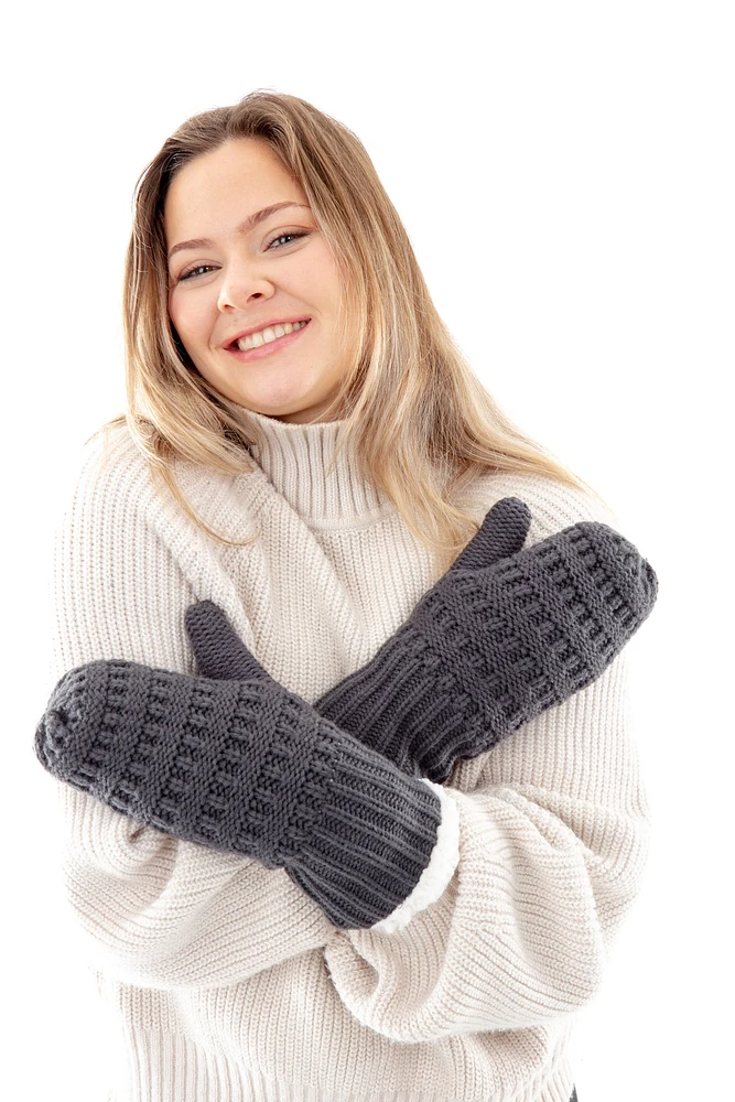 Dark Gray - Cozy Lined Mittens