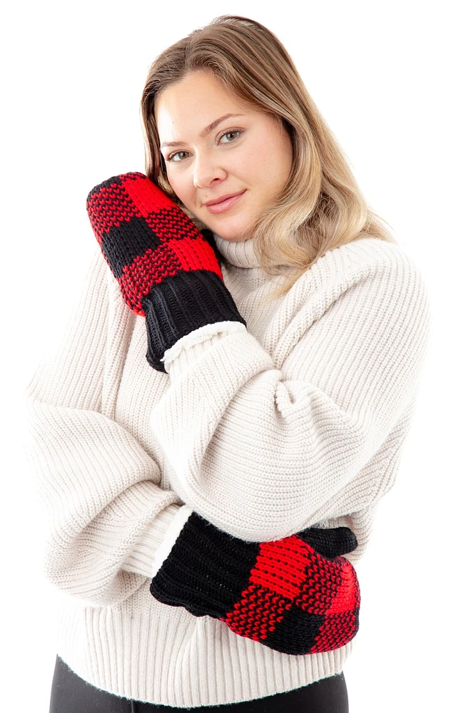 Black & Red - Cozy Lined Mittens