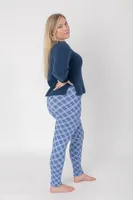 Blue Checker - Cozy Lined Leggings