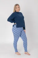 Blue Checker - Cozy Lined Leggings