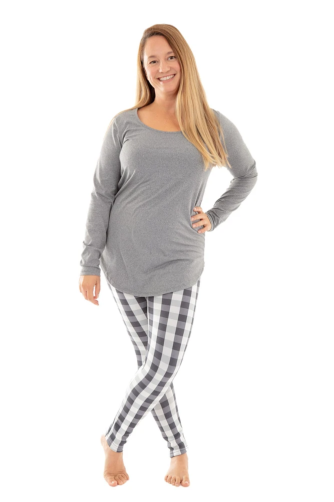 White & Gray Plaid - Cozy Lined