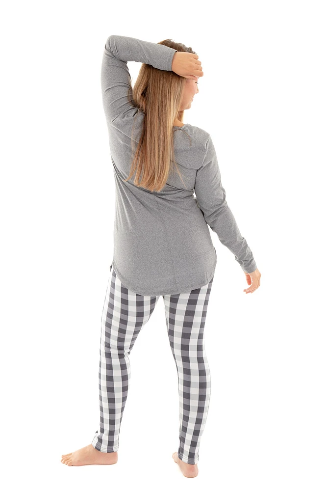 White & Gray Plaid - Cozy Lined