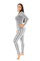 Gray Houndstooth - Cozy Lined