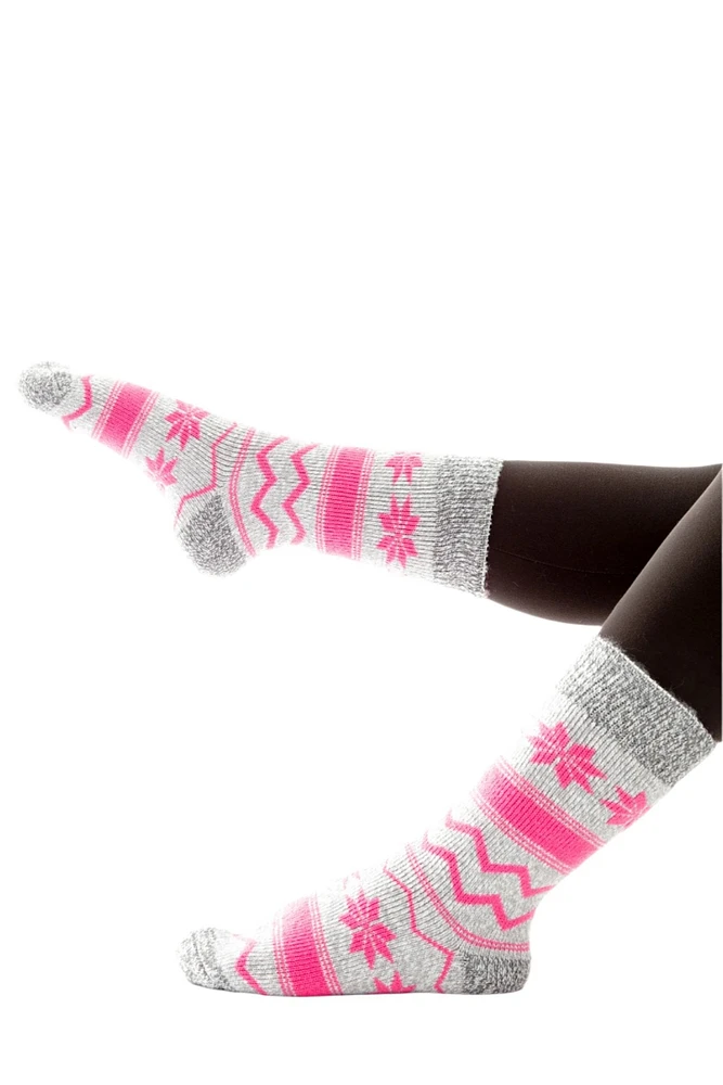 Grey & Pink Marbled - Thermal Socks