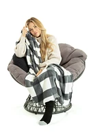 Gray Plaid - Sherpa Blanket