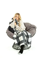 Gray Plaid - Sherpa Blanket