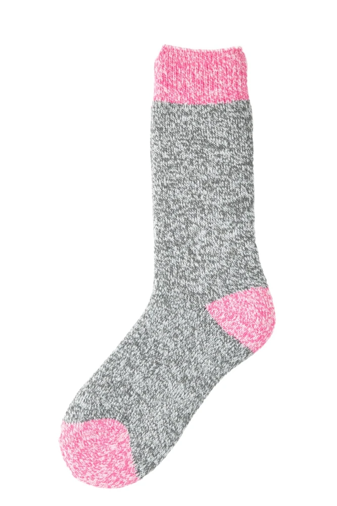 Grey & Pink Marbled - Thermal Socks