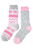 Grey & Pink Marbled - Thermal Socks