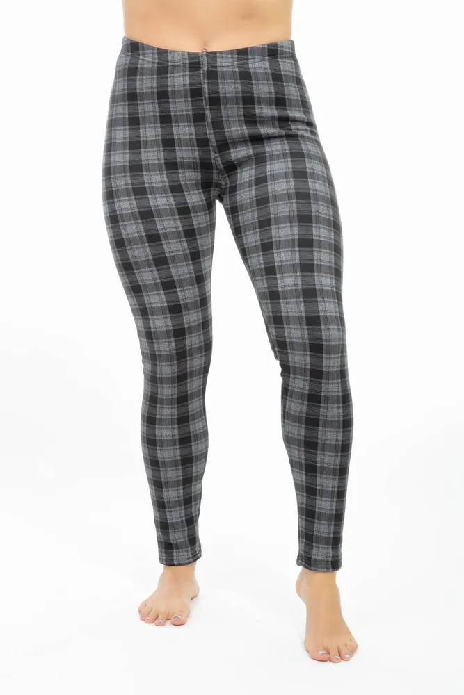 Cozy Plaid - Lined Leggings