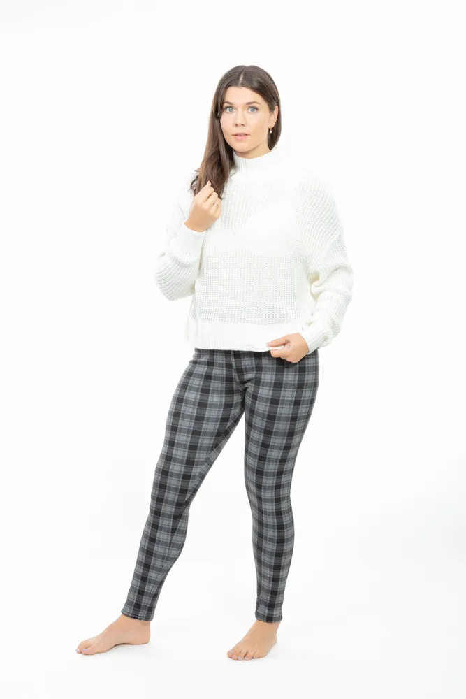 Cozy Plaid - Lined Leggings