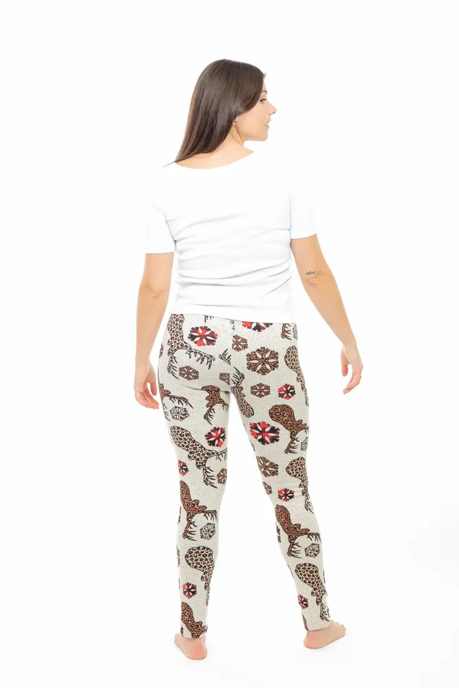 Reindeer Chic - Cozy Lined Leggings