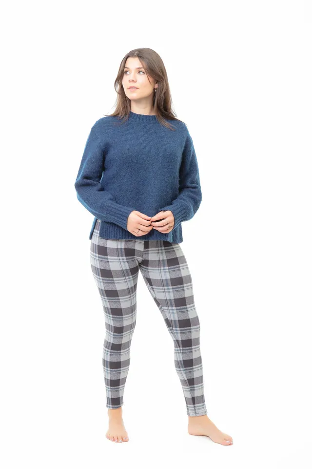 Just Cozy Gray Check - Cozy Lined Leggings