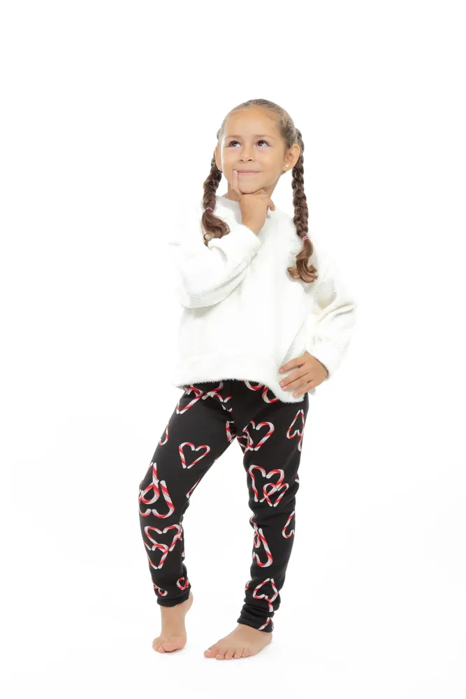 Just Cozy Candy Cane Kid's - Cozy Lined Leggings