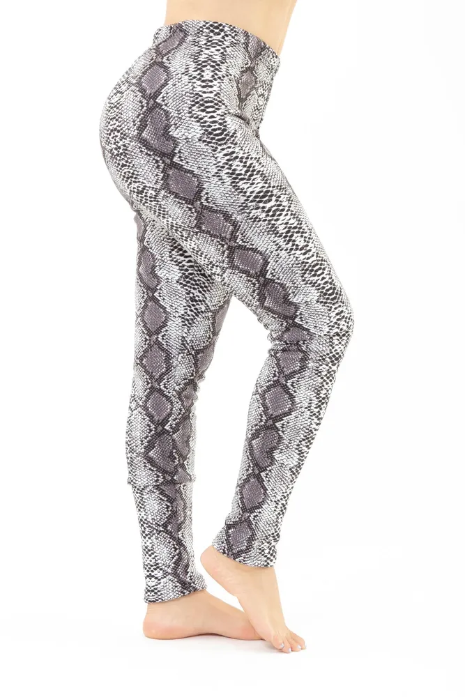 Grey Snake - Cozy Lined Leggings