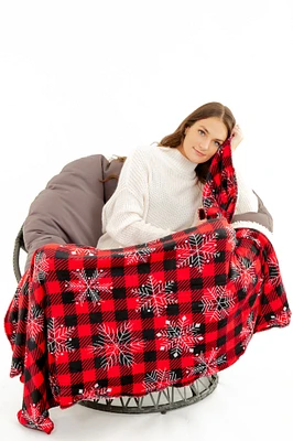 Snowflake Plaid - Sherpa Blanket