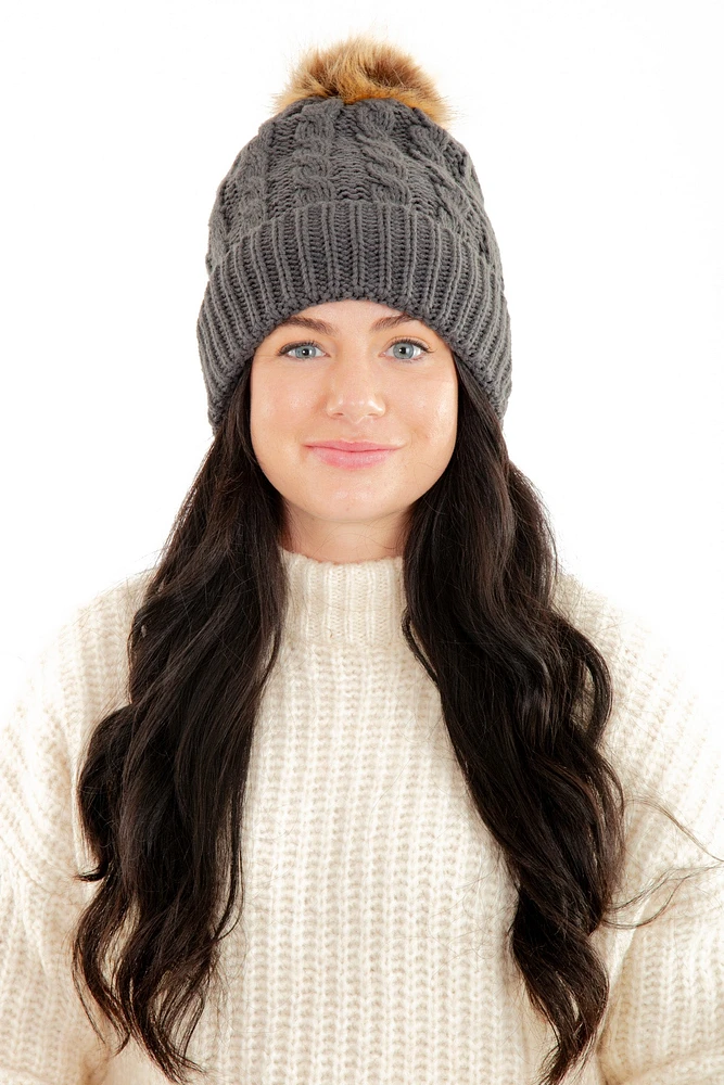 Dark Gray - Cozy Lined Hat