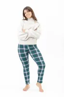 Green Checked - Cozy Lined Leggings