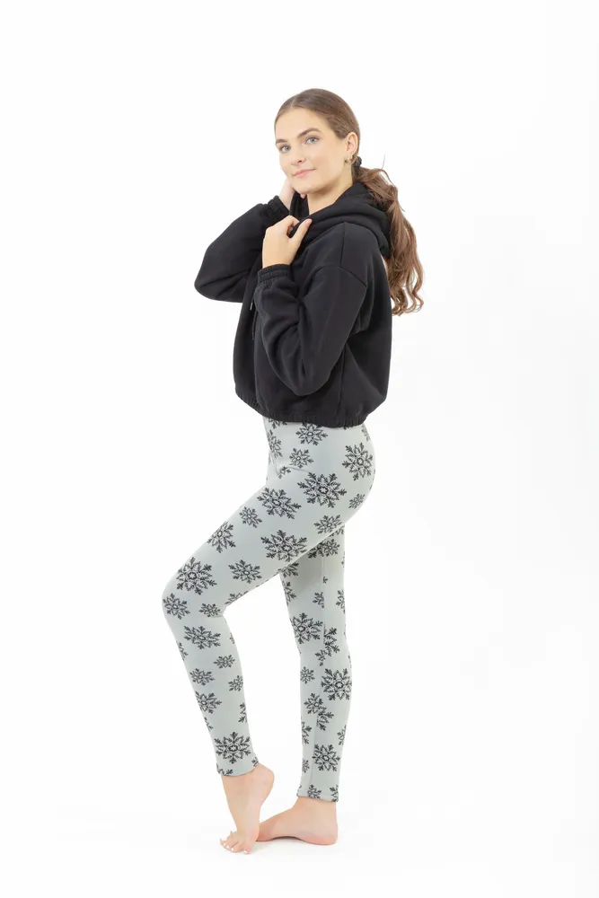 Black Flakes - Cozy Lined Leggings