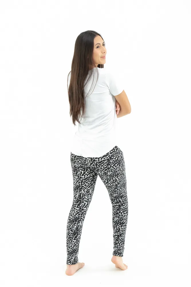 B&W Print - Cozy Lined Leggings