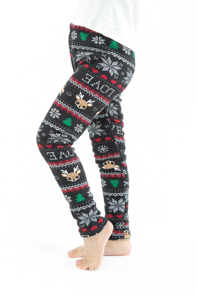 Lucky Reindeer Kid's - Cozy Lined Leggings