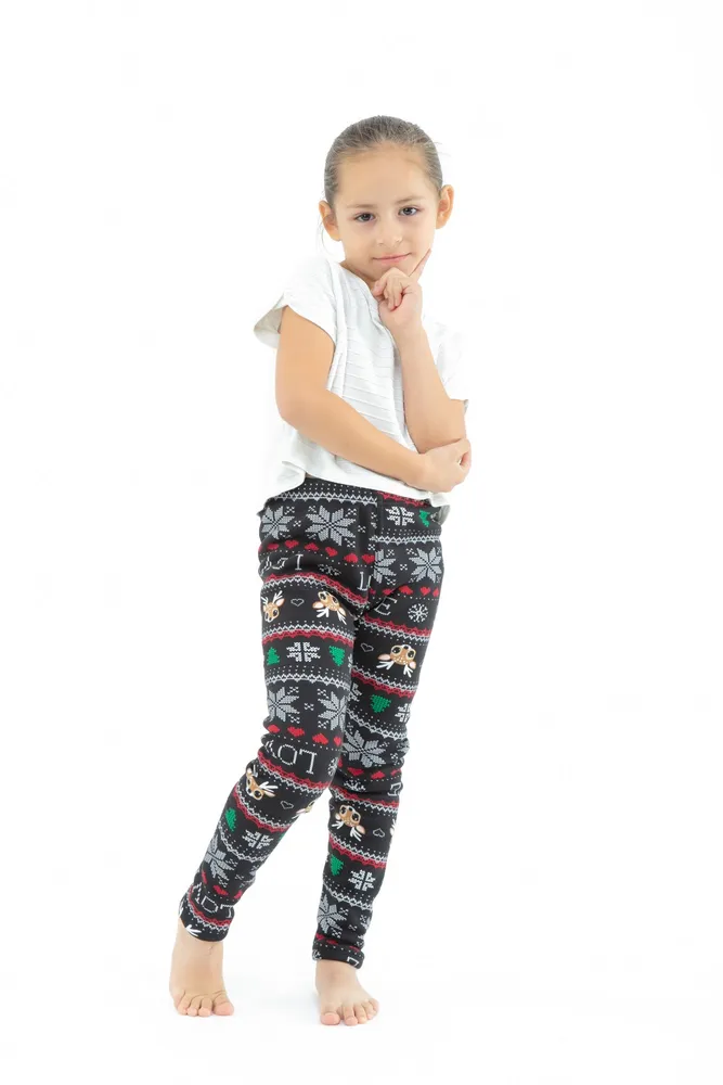 Lovely Reindeer Kid's - Cozy Lined Leggings