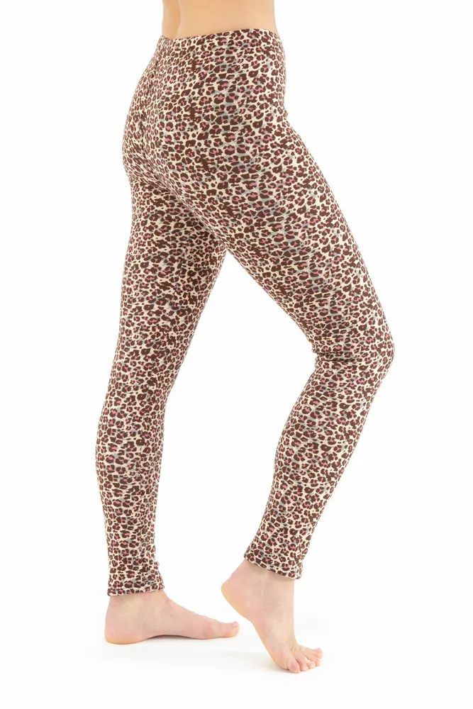 High-Waisted Cozy-Lined Cheetah Print Leggings for Women