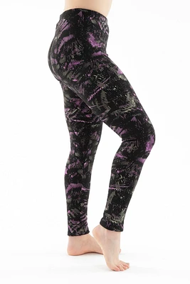 Lilac Lines - Cozy Lined Leggings