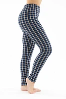 Navy Tartan - Cozy Lined Leggings