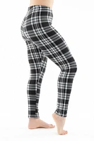 B&W Plaid - Cozy Lined Leggings