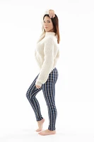 Navy Tartan - Cozy Lined Leggings