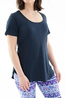 Deep Blue - Short Sleeve Tunic Top