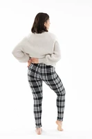 B&W Plaid - Cozy Lined Leggings