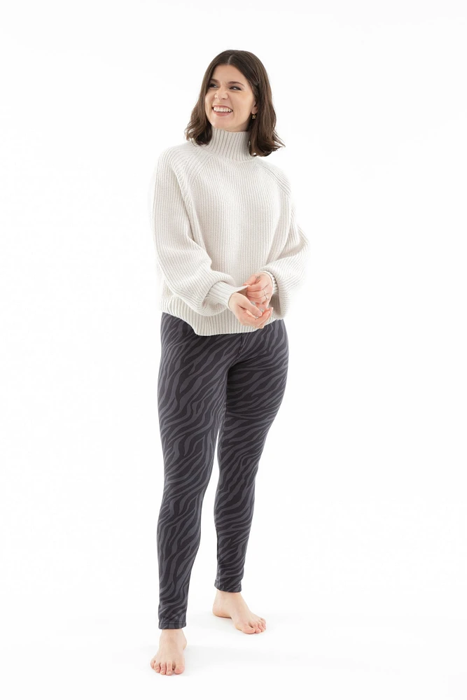 Gray Zebra - Cozy Lined Leggings