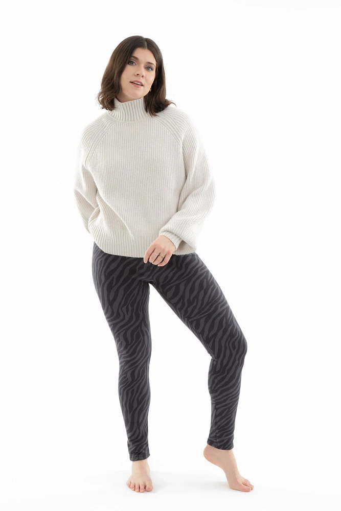 Gray Zebra - Cozy Lined Leggings