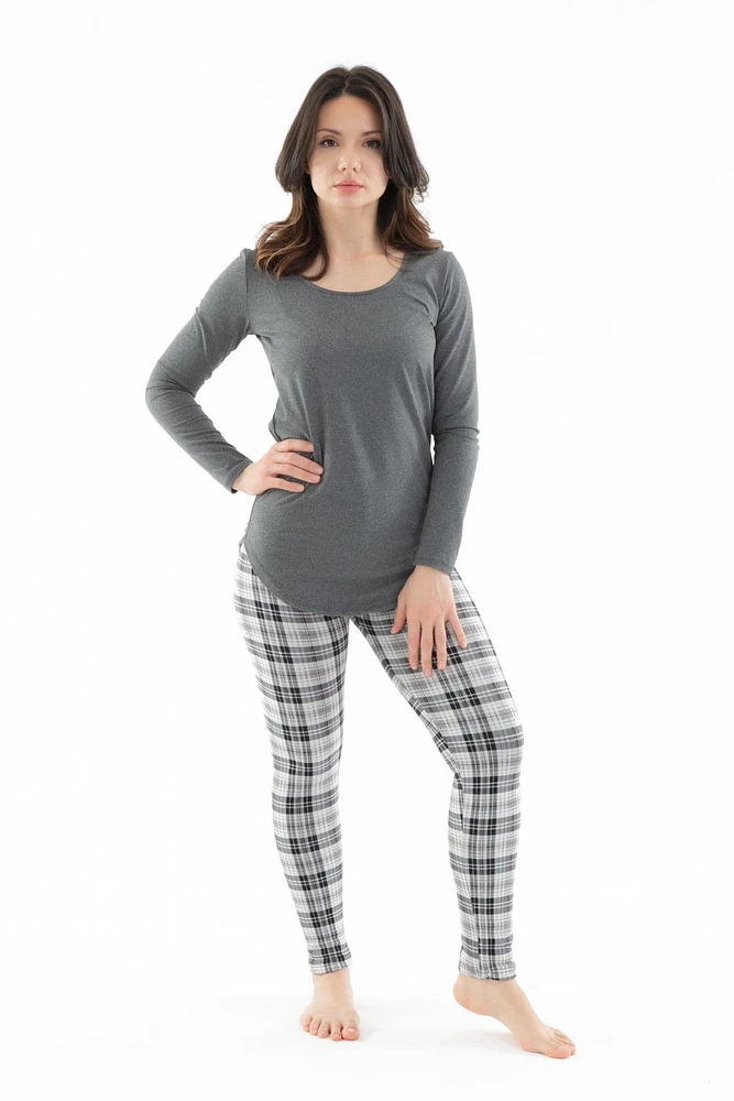 Black & Gray Scotch - Cozy Lined Leggings