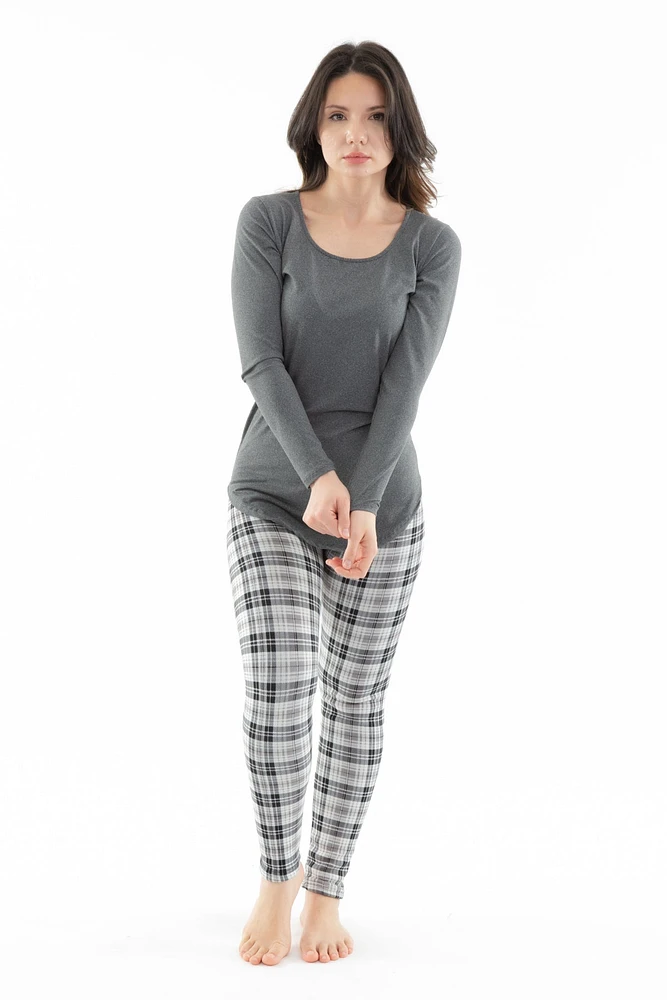 Black & Gray Scotch - Cozy Lined Leggings