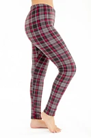 Red & Grey Plaid - Cozy Lined Leggings