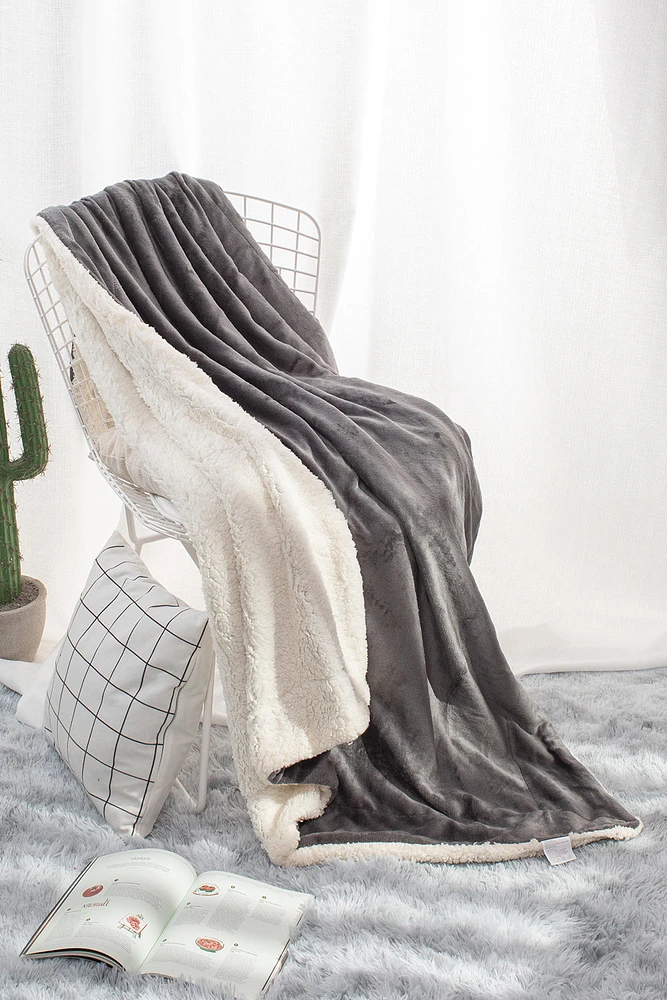 Dark Grey - Sherpa Blanket