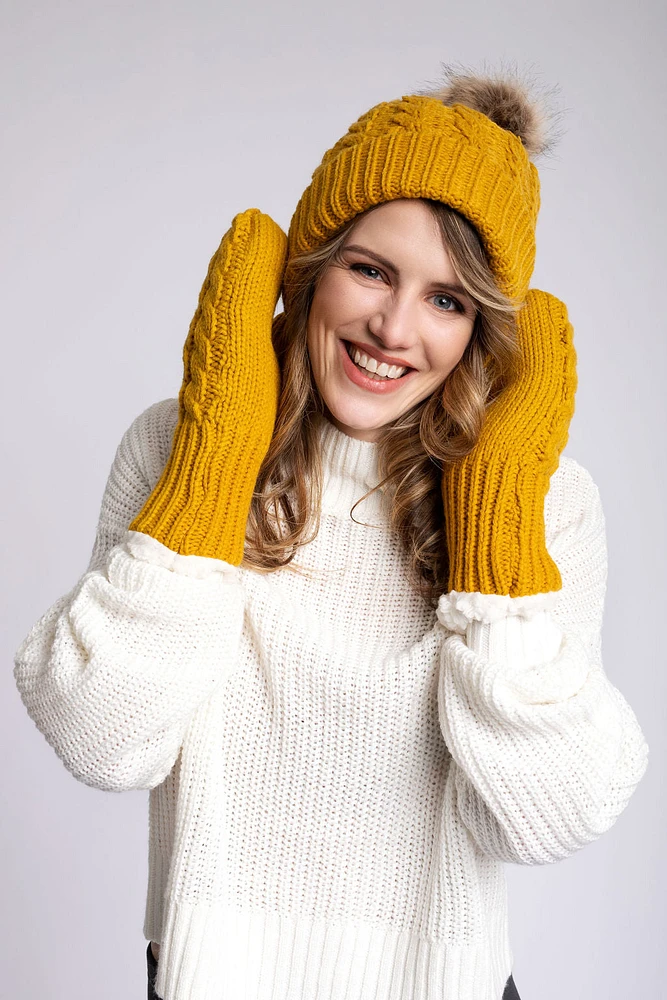 Blue - Cozy Lined Mittens