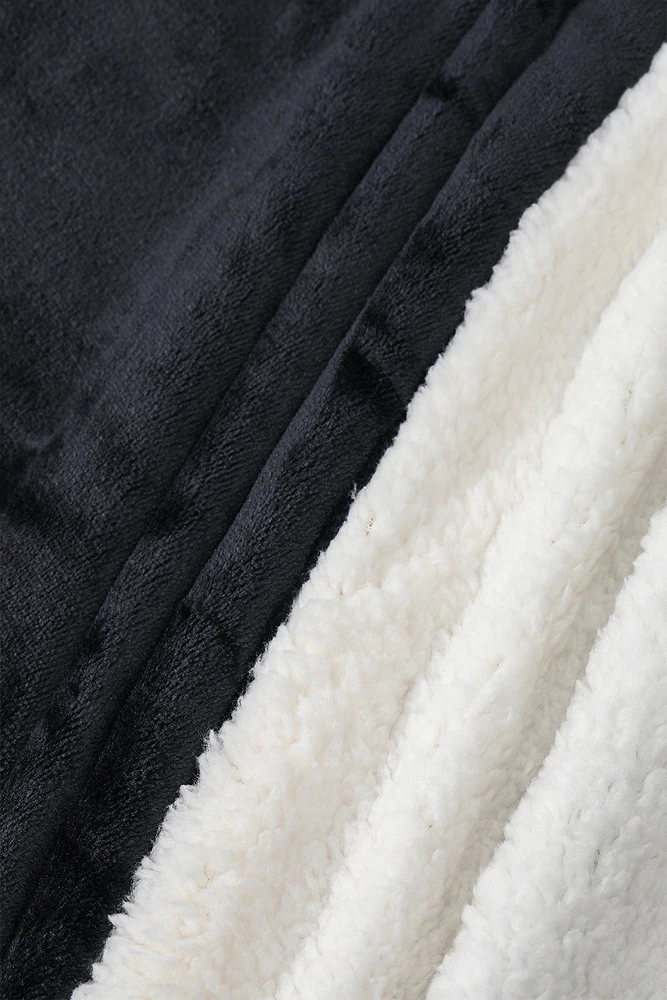 Navy - couverture sherpa