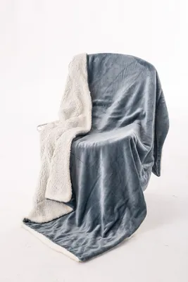 Bluish Grey - Sherpa Blanket