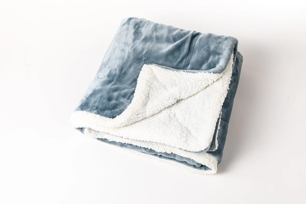 Bluish Grey - Sherpa Blanket