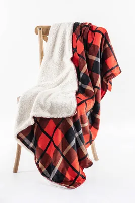 Red Tartan - Sherpa Blanket